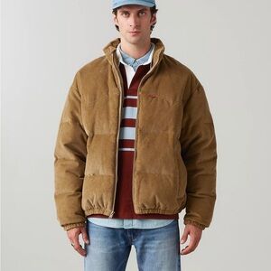 NWT Levi's Men's Tan Corduroy Super Puffer Jacket